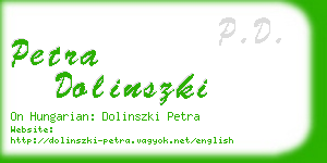 petra dolinszki business card